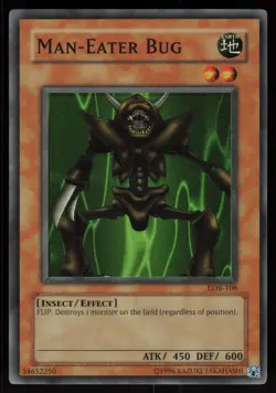 Man-Eater Bug LOB-108 2002 Super Rare Foil Shift Error YU-GI-OH - Image 1