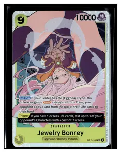 Namco One Piece Jewelry Bonney OP13-108 Carrying on His Will SR Foil 10000 HP - Image 1