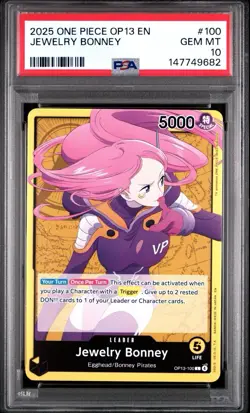 2025 ONE PIECE OP13-CARRYING ON HIS WILL #100 JEWELRY BONNEY PSA 10 - Image 1