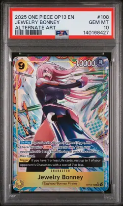 2025 ONE PIECE OP13-CARRYING ON HIS WILL ALTERNATE ART JEWELRY BONNEY PSA 10 - Image 1