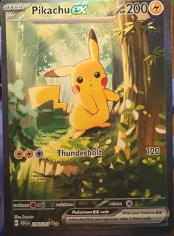 Pokemon Pikachu EX 276/217 Thunderbolt 200 HP Rare Holo Card ASC - Image 1