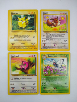 Vintage Pokemon Card Lot Pikachu Eevee Jigglypuff Butterfree Jungle WOTC 1999 - Image 1