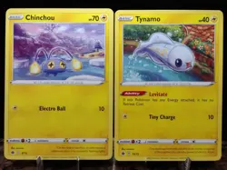 Chinchou 8/15 & Tynamo 10/15 McDonald's 2022 Happy Meal Promo Pokemon Cards - Image 1