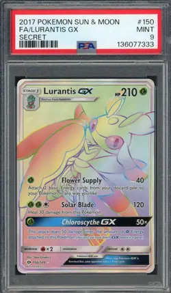 PSA 9 Lurantis GX (Secret) Sun & Moon Base Set 150/149 Holo Pokemon Card B13 - Image 1