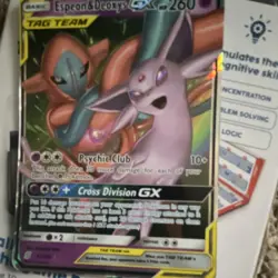 Espeon & Deoxys GX TAG TEAM Ultra Rare Holo Pokemon Card 72/236 260 HP - Image 1