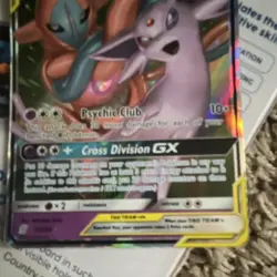 Espeon & Deoxys GX TAG TEAM Ultra Rare Holo Pokemon Card 72/236 260 HP - Image 3