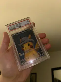 Pokemon Pikachu Van Gogh 085 S&V Promo Hat Grey Felt, PSA 9 - Image 1