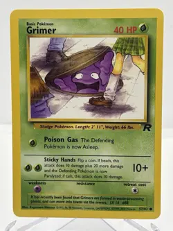 2000 Pokemon Team Rocket Grimer 57/82 Common Sludge Pokemon Grass - Image 1