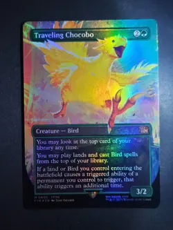 Traveling Chocobo (Borderless) 0406 Final Fantasy NM *FOIL* - Image 1