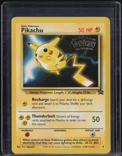 1999 Pokemon Warner Bros Pokemon First Movie Black Star Promo #4 Pikachu #2 - Image 1