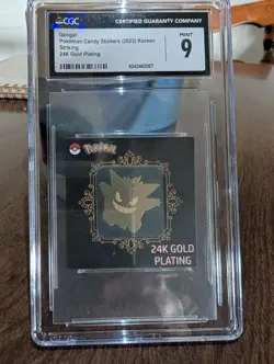 Gengar 24k Gold Plated Sticker Korean Popping Candy Pokemon CGC 9 - Image 1