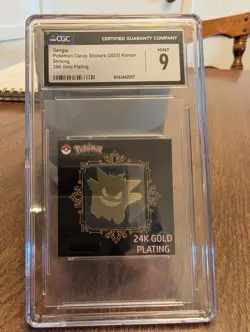 Gengar 24k Gold Plated Sticker Korean Popping Candy Pokemon CGC 9 - Image 3