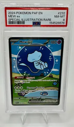 2024 POKEMON PAF EN-PALDEAN FATES SPECIAL ILLUSTRATION RARE #232 MEW EX PSA 8 - Image 2