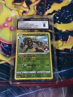 CGC 8 Rillaboom 014/202 Reverse Holo Pokemon League Promo Pokemon TCG Near Mint - Image 1