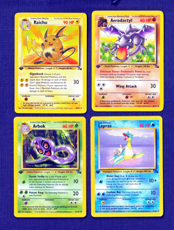 LOT OF 4 Pokemon 1st Edition Fossil /62 #29 16 31 25 Really Nice - Image 1