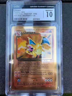 Charizard Pokemon 2021 Celebrations Gold Metal Ultra Prem Coll. CGC GEM MINT 10 - Image 1