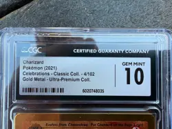 Charizard Pokemon 2021 Celebrations Gold Metal Ultra Prem Coll. CGC GEM MINT 10 - Image 3