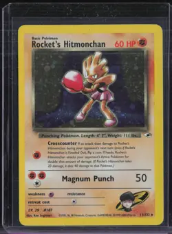 2000 Pokemon Gym Heroes Holo #11 Rocket's Hitmonchan - Image 1