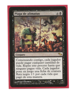 PLAGUE OF VERMIN Shadowmoor Magic Plaga de Alimanas MTG Spanish NM x1 - Image 1