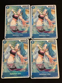 4X Nefeltari Vivi EB04-025 SR Playset One Piece TCG The Azure Sea's Seven - Image 1