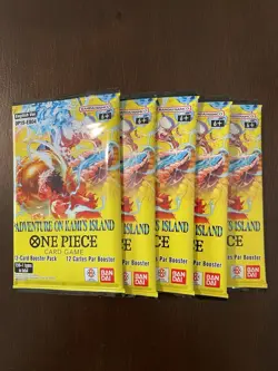 One Piece Adventure On Kami’s Island OP-15 & EB-04 5 Booster Packs Lot English D - Image 1