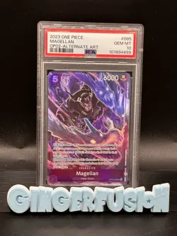 2023 One Piece Op02-Paramount War #085 Magellan Alternate Art SR PSA 10 - Image 1