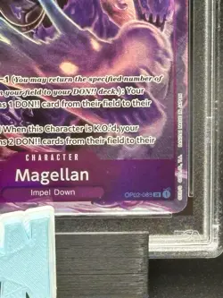 2023 One Piece Op02-Paramount War #085 Magellan Alternate Art SR PSA 10 - Image 5