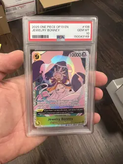 2025 ONE PIECE OP13 #108 CARRYING ON HIS WILL JEWELRY BONNEY PSA 10 GEM MINT - Image 1