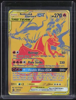 2021 Pokemon Sun & Moon Black Star Promo #SM247 Reshiram & Charizard GX - Image 1