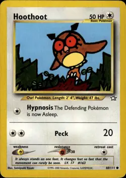 Pokemon Neo Genesis #060/111 Hoothoot Common Lightly played - Image 1