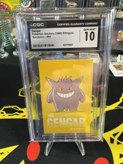 1999 Pokemon Sandylion Stickers Gengar CGC 10 #94 Nintendo - Image 1