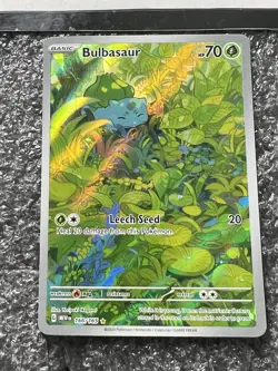 2023 Pokemon 151 Bulbasaur 166/165 Illustration Rare Holo Scarlet Violet mew en - Image 2