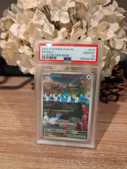 2023 Pokemon TCG Paradox Rift Swablu #213/182 PSA 10 GEM MT Illustration Rare - Image 1