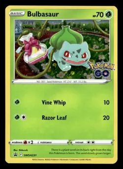 Bulbasaur SWSH231 Black Star Promo Cosmos Holo Sword & Shield: Pokemon Go 2022 - Image 1