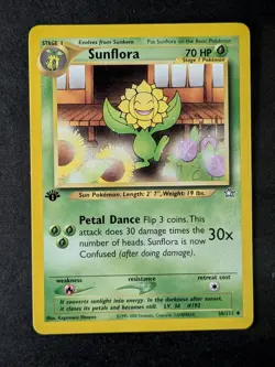 2000 Pokemon SUNFLORA #50/111 Neo Genesis 1st Edition Unlimited Uncommon English - Image 1