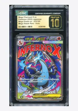 Pokemon CGC 10 PRISTINE Mega Charizard X ex MA 2025 223/193 M2a Japanese - Image 1
