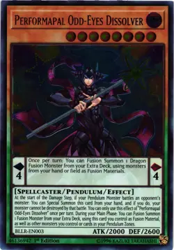 Yugioh Performapal Odd-Eyes Dissolver BLLR-EN003 Ultra Rare 1st Edition NM - Image 1