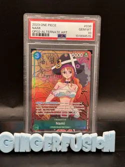 One Piece Paramount War 2023 English Nami OP02-036 SR Alt Art PSA 10 - Image 1