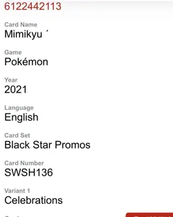 Mimikyu (Delta Species) SWSH136 SWSH: Sword & Shield Promo Cards Holo - Image 3