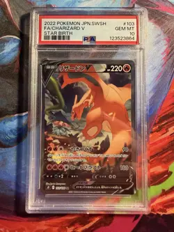 Charizard v 103/100 Star Birth S9 2022 Alt Art Japanese Pokemon Card PSA 10 - Image 1