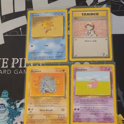 Pokemon Lot - Staryu, Bill, Rhyhorn, Slowpoke - 4 Cards, English HP - Image 1
