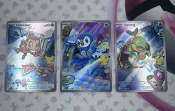 Pokemon First Partners 2026 Holo Lot Turtwig Chimchar Piplup 3 Card Set - Image 1