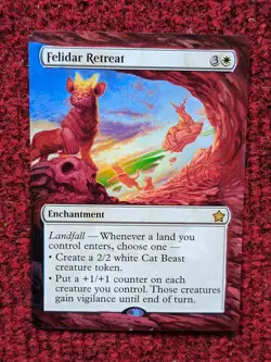 Felidar Retreat 574 MTG Foundations Hand Painted Borderless Extended Altered Art - Image 1