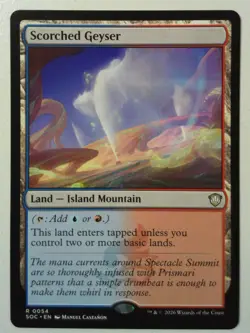 Scorched Geyser *Rare* Magic MtG x1 SOC Commander Secrets of Strixhaven - Image 1