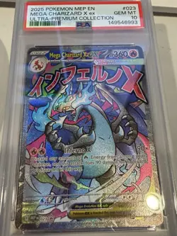 Mega Charizard X EX 23 UPC PSA 10 2025 Pokemon Mega Black Star Promo Phantasmal - Image 1