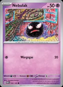 Pokemon Karten 151 Nebulak 092/165 Deutsch - Image 1