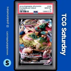 2019 POKEMON JP SWSH SHIELD #046/060 SNORLAX VMAX TRIPLE RARE PSA 10 - Image 1