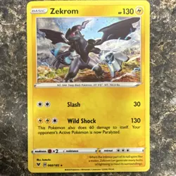 Pokemon Zekrom Swsh04 Vivid Voltage Holo Rare 060/185 Basic 130 HP EN - Image 1
