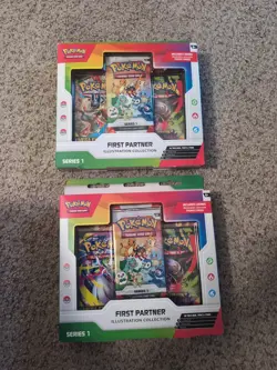 2 Pokemon First Partner Illustration Collection Series 1 - FACTORY SEALED - Image 1
