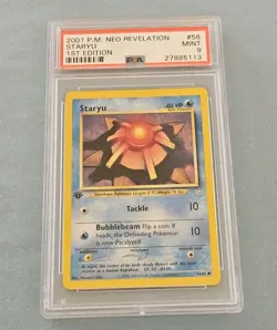 2001 Pokemon Neo Revelation Staryu 1st Edition 56/64 PSA 9 - Image 1
